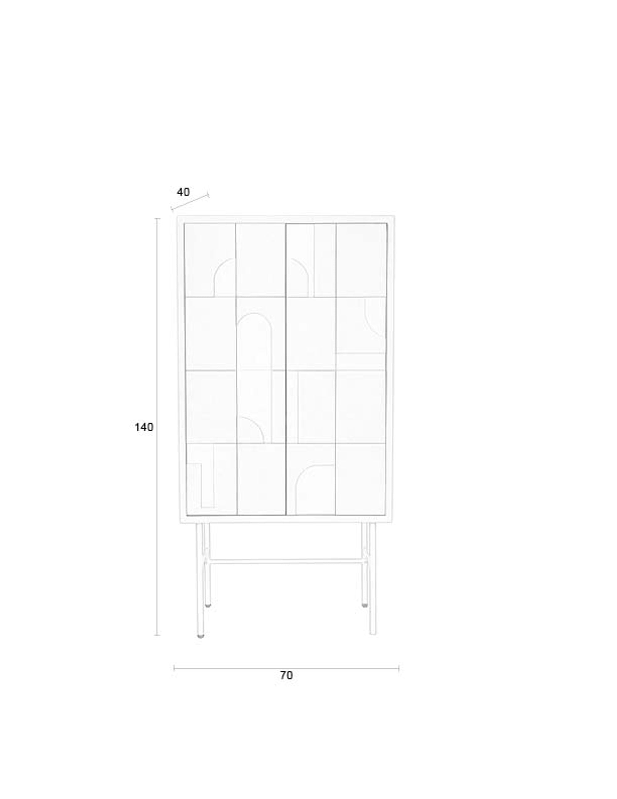 Funk Geometric Off White High Cabinet